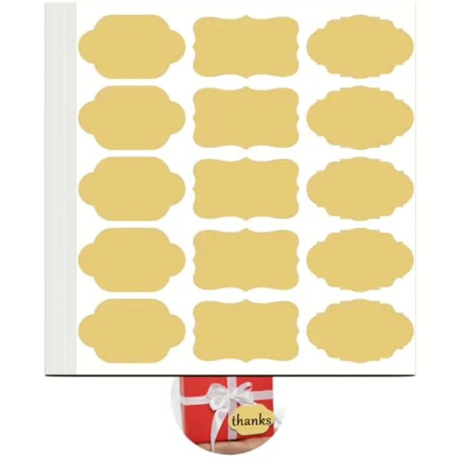 

Label Stickers Gift Tag Stickers Self-Adhesive Writable All-Purpose Labels for Mason Jars Canning Bottles Binders School Office