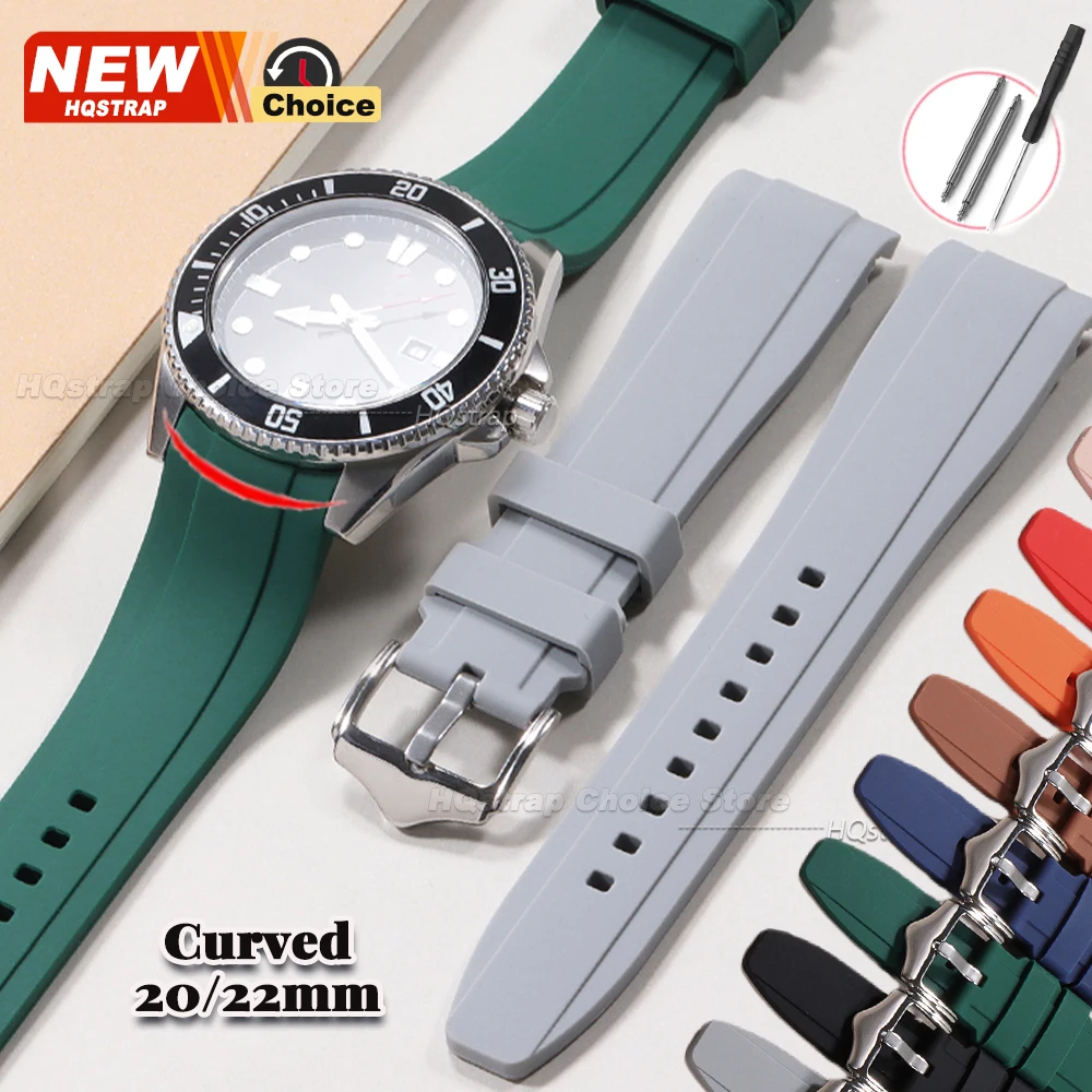 20mm 22mm Armband für Omega X für Swatch Uhrenarmband für MoonSwatch Herren Damen TPU-Gummiarmband mit gebogenem Ende für Rolex-Uhrenarmband