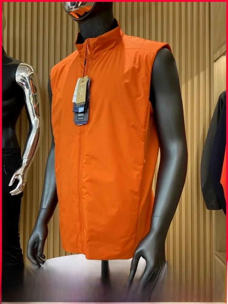 

ex Autumn Lightweight Invisible Zipper ket Layered Wear Workwear Versatile Vest Couple Sle Stand Fit Polyester Fiber