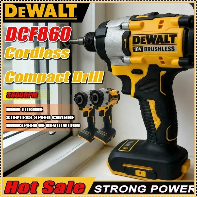 

Аккумуляторная бесщеточная дрель-шуруповерт Dewalt DCF860, 18В-20В, компактная, электроинструмент