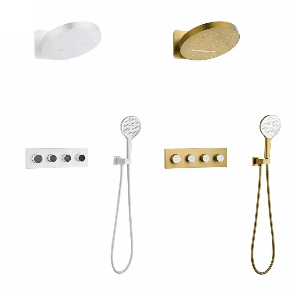 Wall Mounted Shower set rose gold stainless steel with shower head modern shower system new style