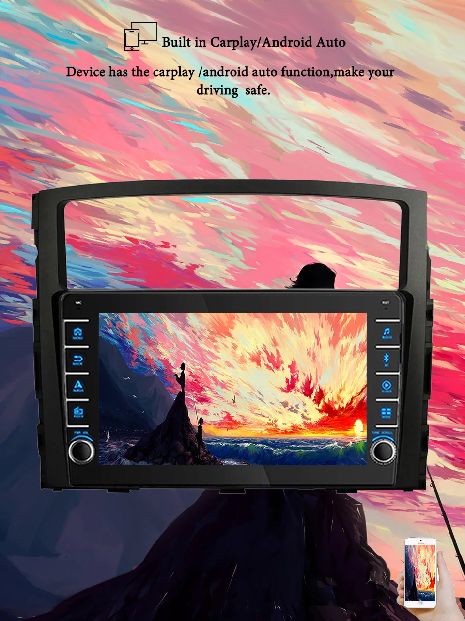 8G+128G Android 14 For Mitsubishi Pajero 2006 - 2014 Car Radio Audio Multimedia Stereo PC Tablet GPS Monitor 2 Din DVD Carplay