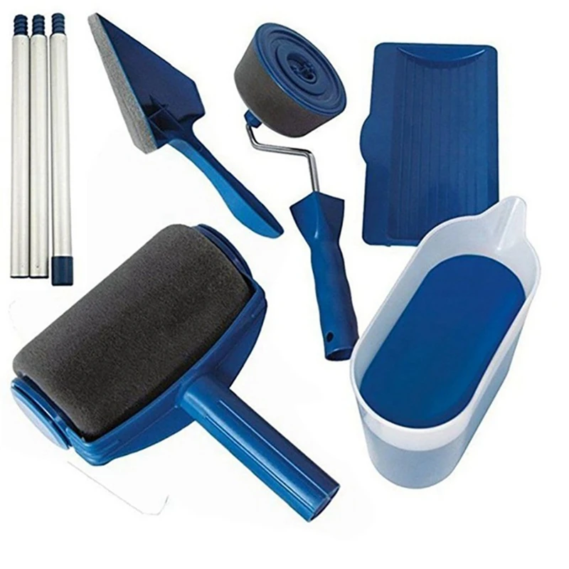 ABPQ-8Pc/Set Многофункциональный валик для краски Угловая кисть Ручка Инструменты Настенная живопись Рулон DIY Бытовой Простота в эксплуатации