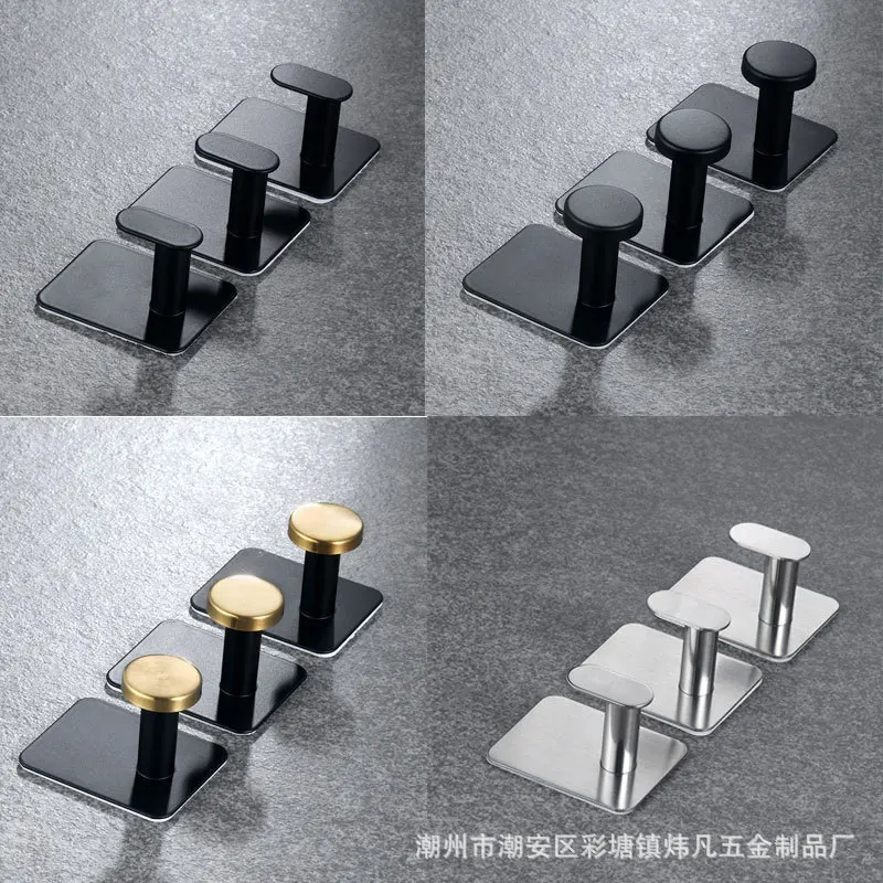 Black White Robe Hooks Towel Hanger Nail Wall Rack Hooks Coat Clothes Holder for Bathroom Kitchen Accessories