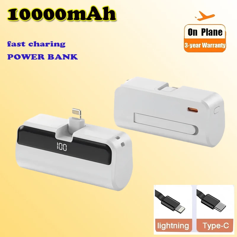 

Портативный внешний аккумулятор 10000 мАч, мини-Power Bank, цифровой дисплей с кронштейном, внешний аккумулятор для IPhone, Xiaomi, Huawei