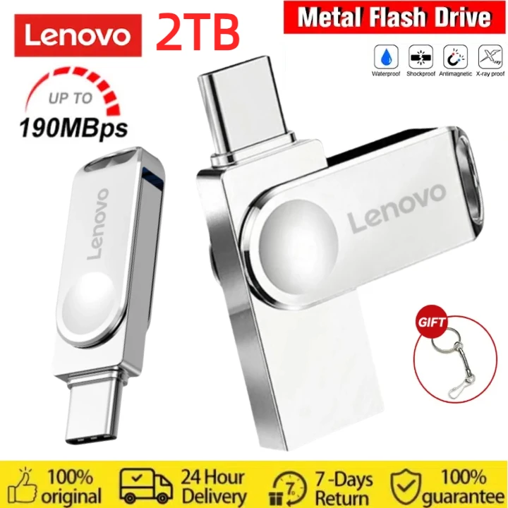 Lenovo-memoria Flash de Metal de alta velocidad, Pendrive de 1TB, 512GB, USB 3,1, dispositivo de almacenamiento, disco U para PC