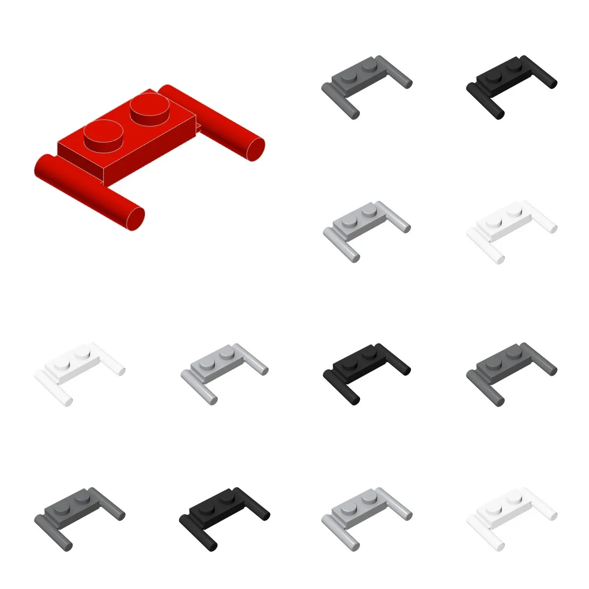 

50pcs 3839 Modified 1 x 2 with Bar Handles Bricks Collections Bulk Modular GBC Toys For Technical MOC DIY Building Blocks Compat