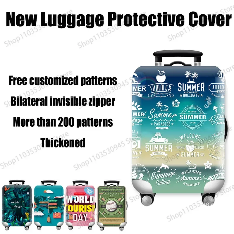 

For18-32Inch Luggage Cover Elastic Suitcase Cover Full Body Print Suitcase Protective Case Suitcase Luggage Protector Dust Cover