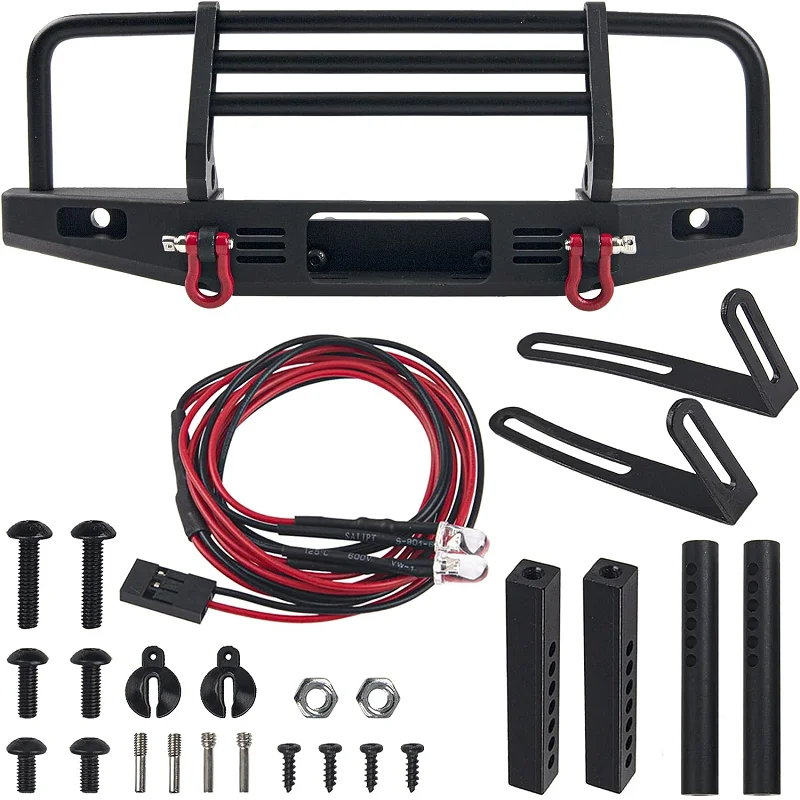 RC Car Metal Front Bumper for 1/10 RC Crawler Traxxas TRX4 Defender Axial SCX10 II 90046 90047