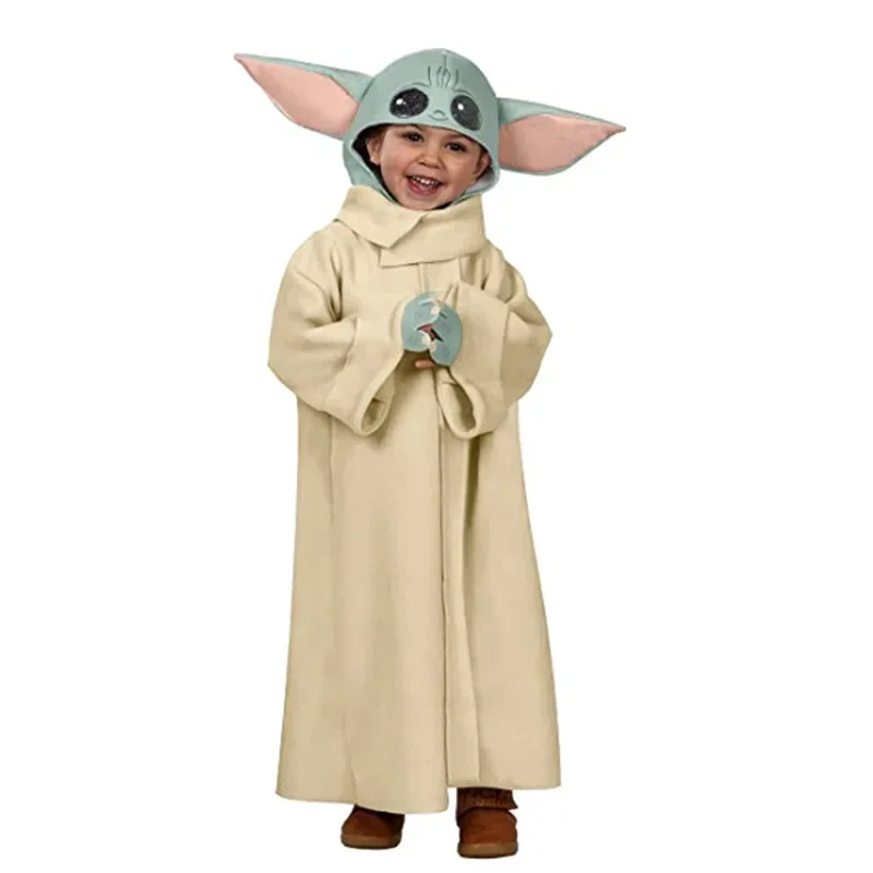 Alien Cosplay Yoda sombrero de bebé disfraces Halloween Mandalorian bata capa ropa niños niñas lindo disfraz
