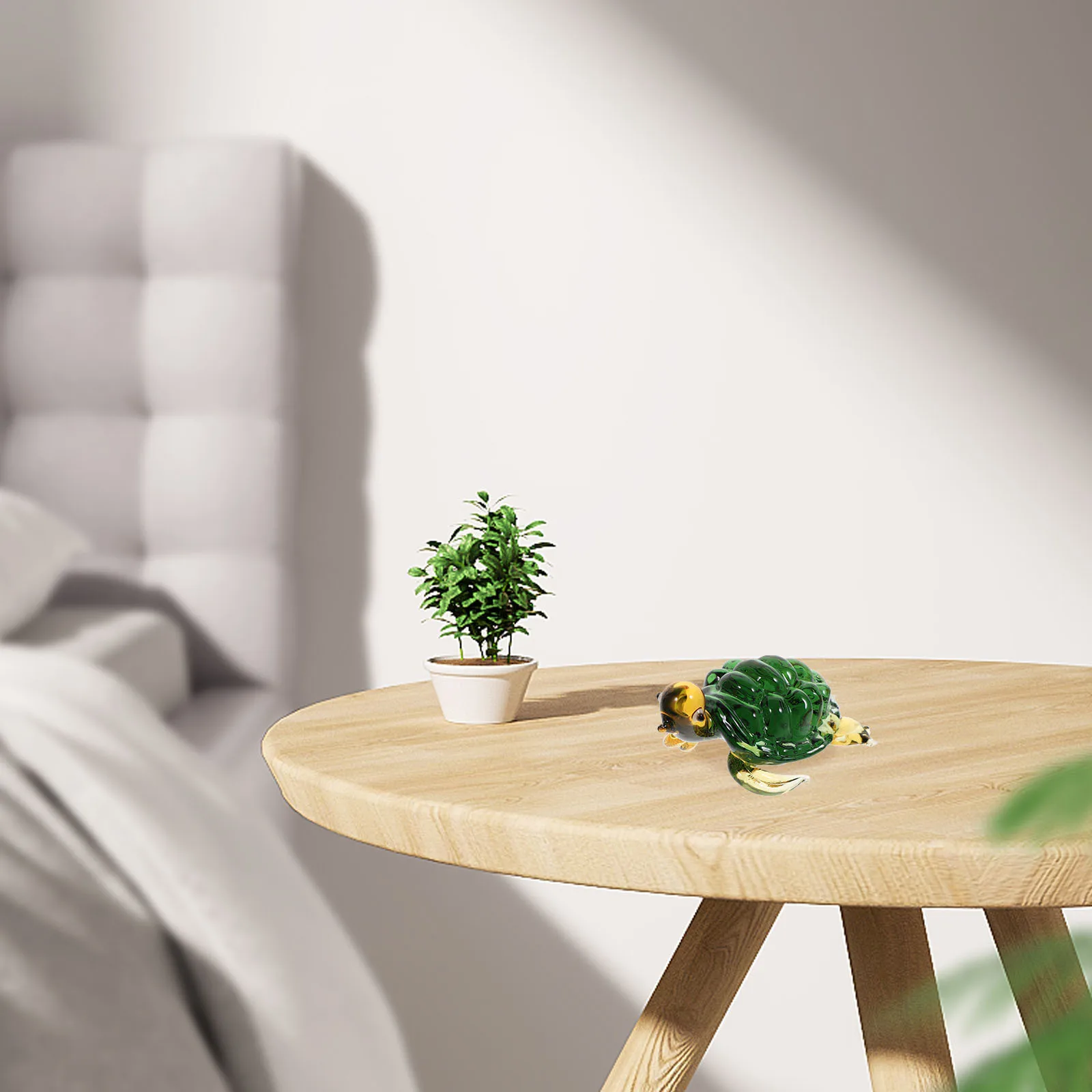 

2Pcs Glass Turtle Ornament Fine Workmanship Desktop Decoration Living Room Tabletop Tortoise Craft Glass Small Turtle