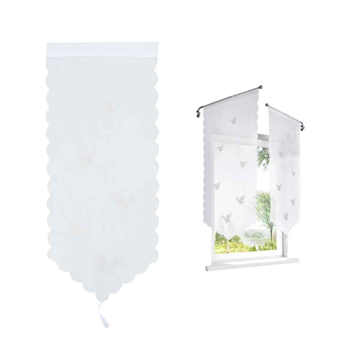 

1Pcs Curtain 120x60 Premium Polyester Unique Window Drape Smooth Slide for Home Office Bedroom Living Room Decor