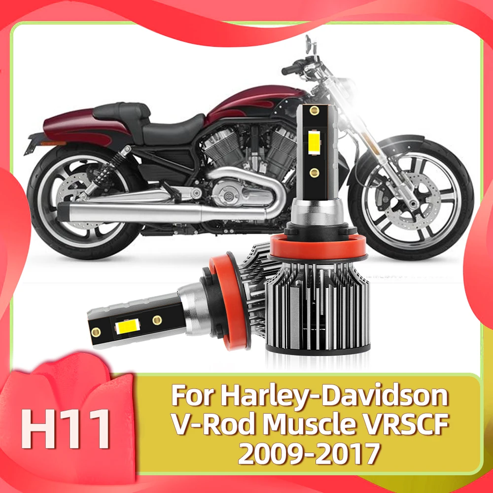 50W 7500LM Motorcycle Headlight Bulb H11 12V For Harley-Davidson V-Rod Muscle VRSCF 2009 2010 2011 2012 2013 2014 2015 2016 2017