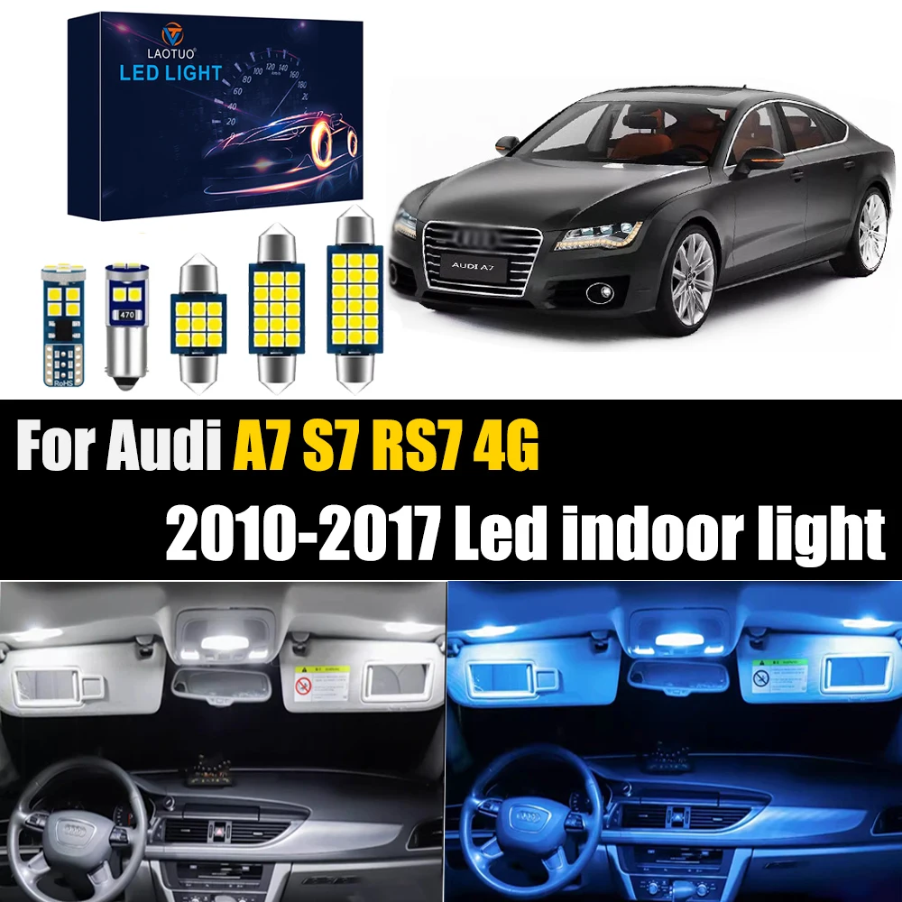

Car Interior LED For Audi A7 S7 RS7 4G 2010-2017 Canbus Vehicle LED Bulb Interior Dome Map Trunk Light Auto Lamp accessories Kit
