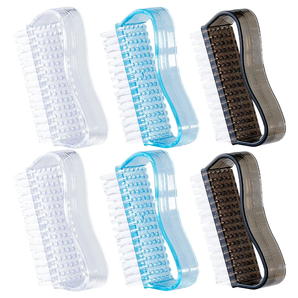 

6pcs Nail Scrub Brushes Stiff Bristles Manicure Tool For Fingernails Toenails Cleaning Fine Pp Material Durable Brush Set Nail
