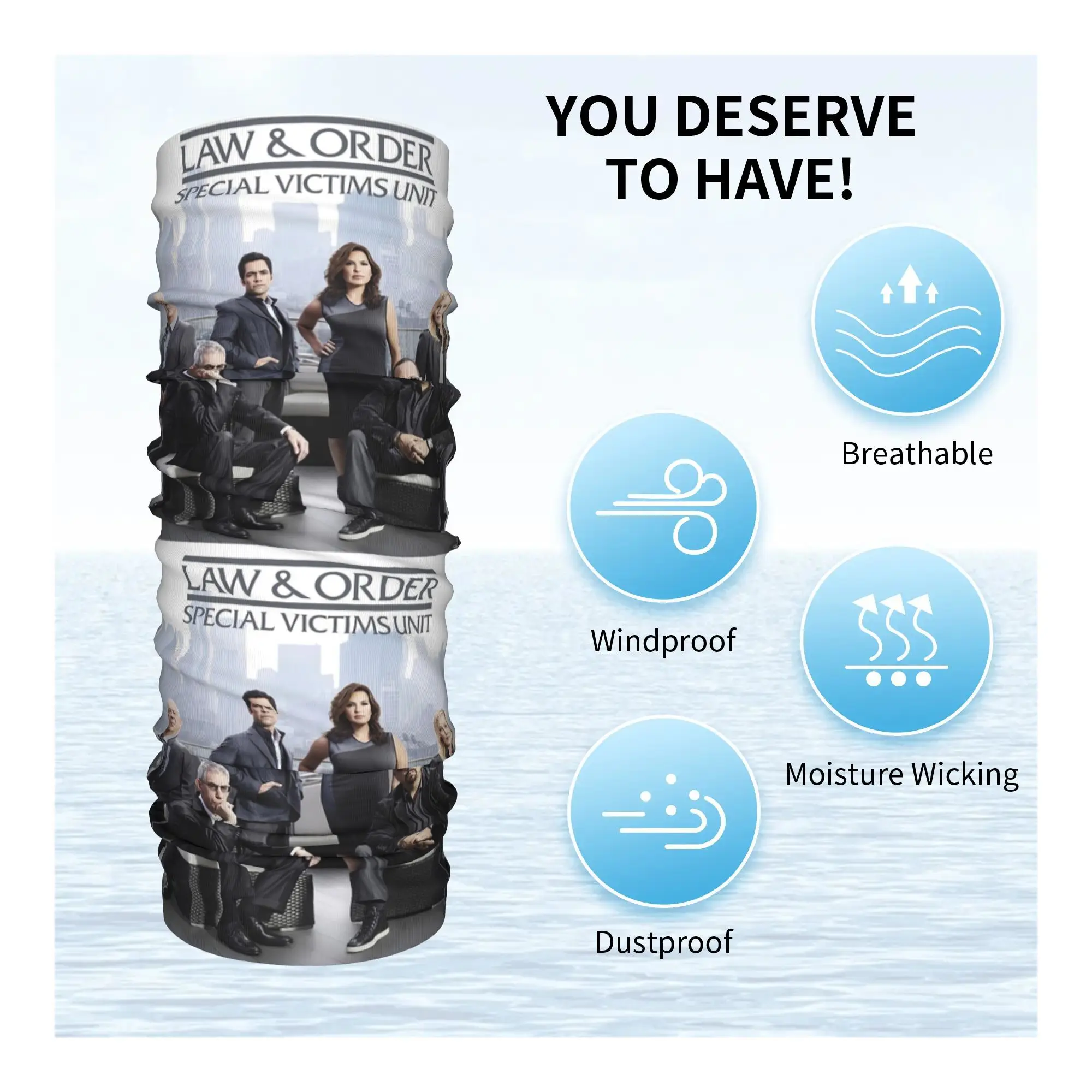 القانون والنظام SVU Team 2 باندانا غطاء الرقبة قناع مطبوع وشاح قناع الوجه متعدد الوظائف الجري للرجال النساء الكبار تنفس