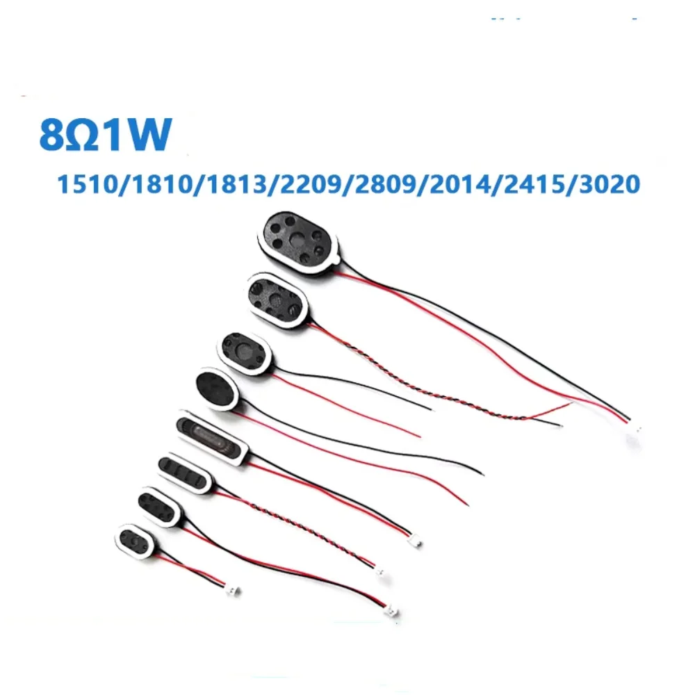 

100PCS 8ohm 1W Speaker Rectangular/circular plastic inner magnetic horn With lead wire 3020/2415/2209/1810/1511