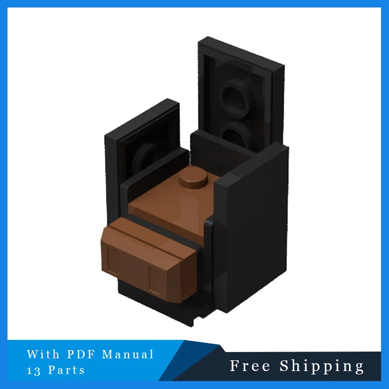 13 PCS Black Decorative Stacking Bricks Back Chair MOC Building Blocks Model Children's Puzzle DIY Assembly Toys Festival Gifts