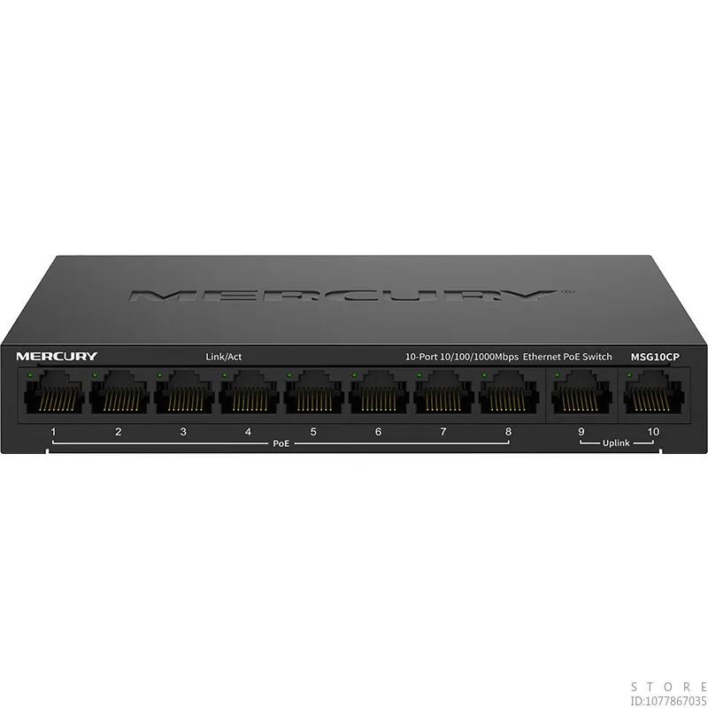 MERCURY 10-port Gigabit Poe Switch 8 Ports PoE@85W+2Gigabit Uplink Ports, Home  Poe Switch Network Line Splitter MSG10CP