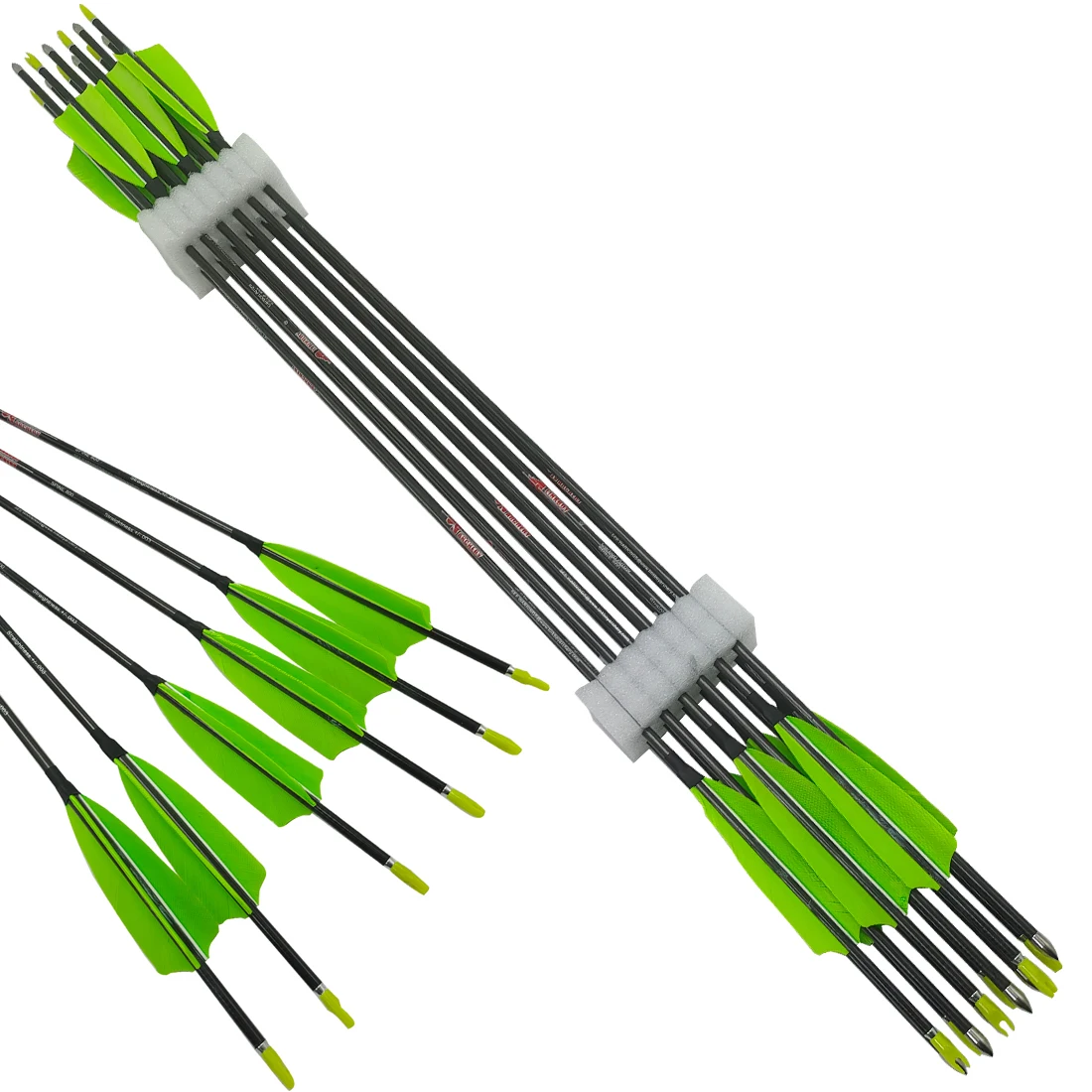 Carbon Arrows Spine 350 400 500 600 700 800 ID4.2mm 30inch Shaft Compound/Recurve Bow Archery Hunting 6pcs