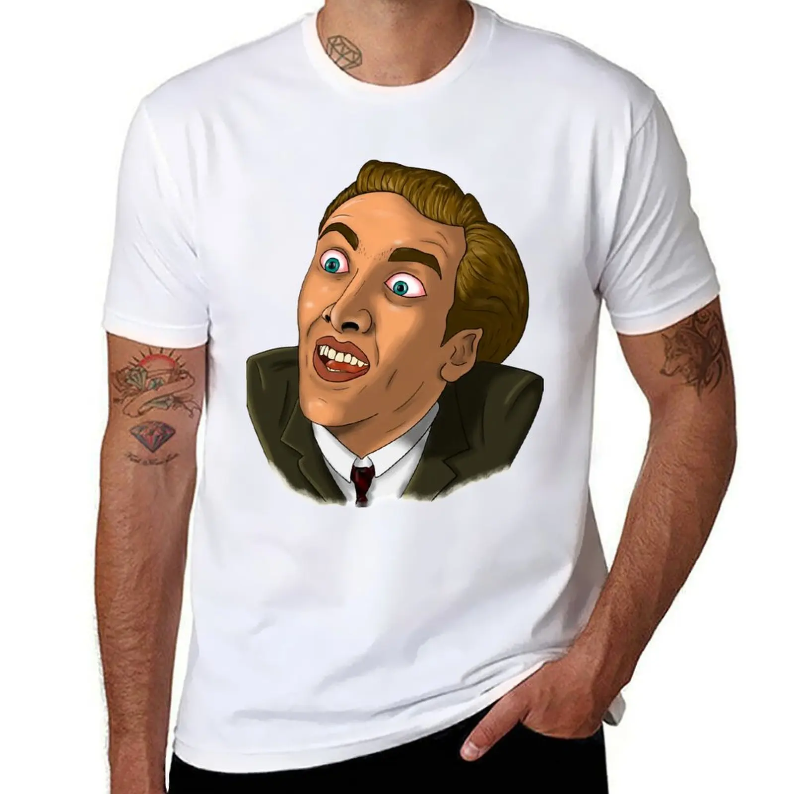 

Funny Gift For Nicholas Cage Christmas Holiday T-Shirt cotton t shirts high quality t shirt man designer T-Shirt