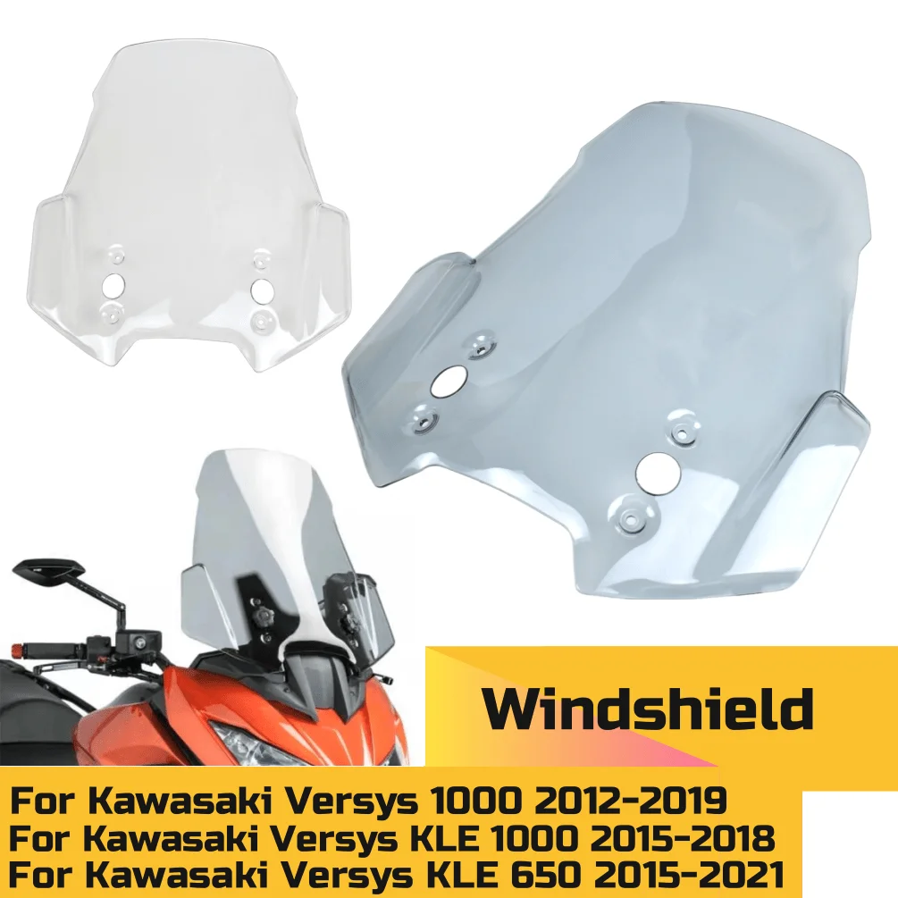 

Versys1000 Windscreen Windshield Wind Air Deflector Screen Shield For Kawasaki Versys KLE 650 2015-2021 Motorcycle Accessories
