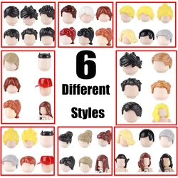 MOC City Figures Hair Building Blocks uomo donna Head parti del corpo accessori compatibili mattoni fai da te giocattoli bambini regali di natale