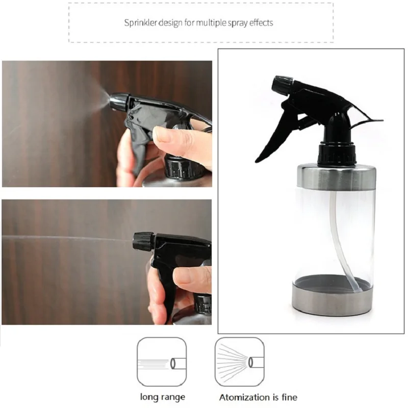 Spray Bottle 304 Stainless Steel with Fine Mist Sprayer, Empty Refillable Container for Kitchen Bathroom or Plants Water Sprayer