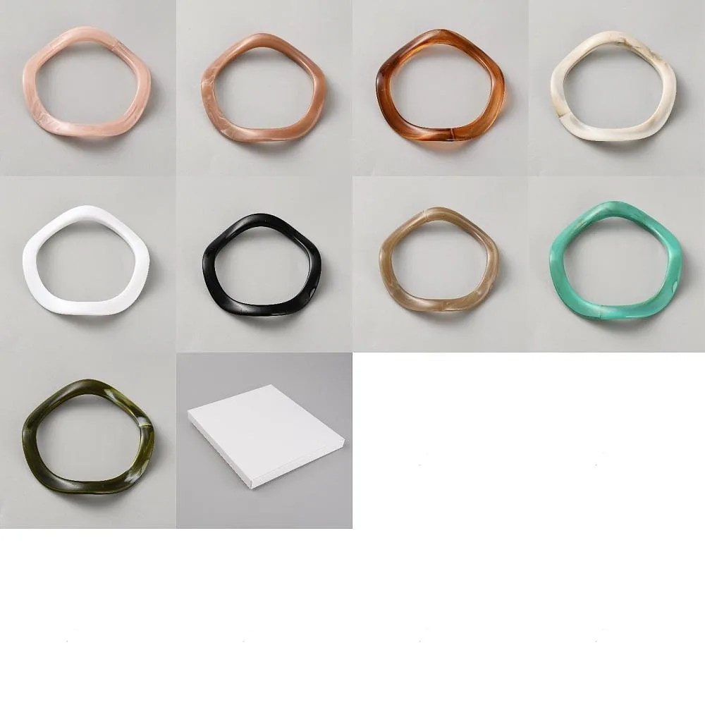 

8Pcs 8 Colors Acrylic Bangles for Women Mixed Color Inner Diameter: 2-1/2 inch(6.2~6.3cm) 1pc/color