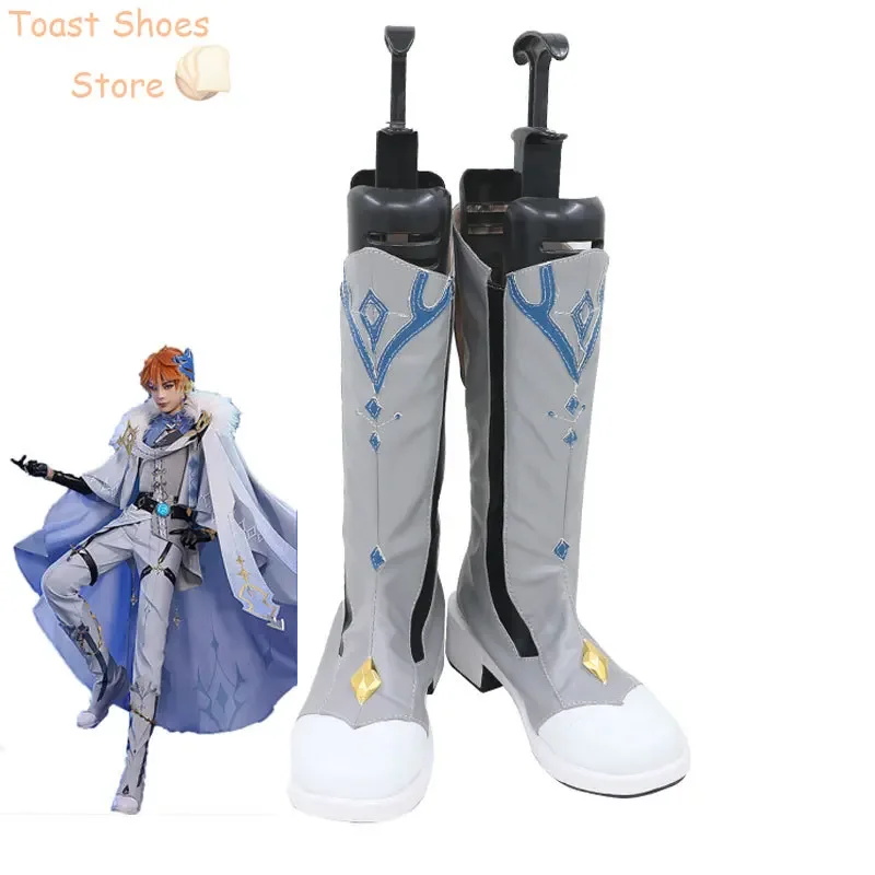 GenshinImpact Tartaglia Cosplay Shoes Game PU Leather Shoes Halloween Carnival Boots Cosplay Props Costume Prop