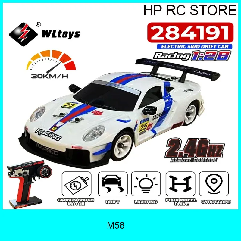 

WLtoys 284191/284019 A 1/28 RC Drift Car - Upgraded Gyro 4WD 2.4G 30km/h Alloy Gear
