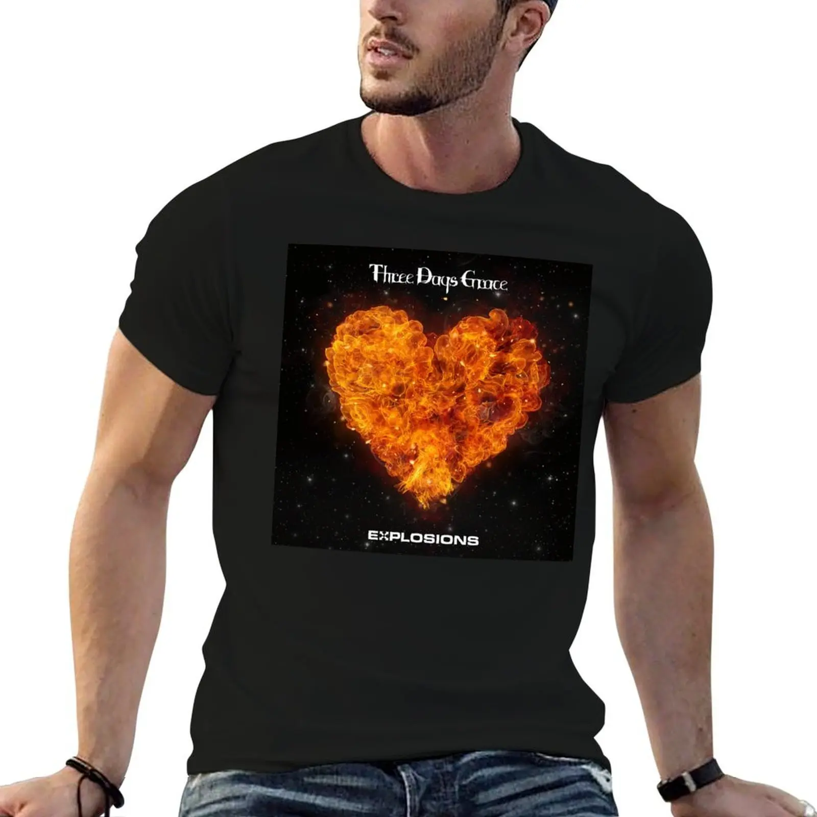 

great three days band explosions T-Shirt cotton t shirt pack t shirts for man pack cotton T-Shirt
