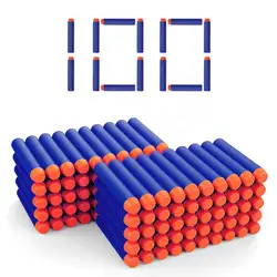 100 Stuks Voor Nerf Kogels Eva Zacht Hol Gat Hoofd 7.2Cm Navulling Kogel Darts Voor Nerf Speelgoed Pistool Accessoires Voor Nerf Blasters