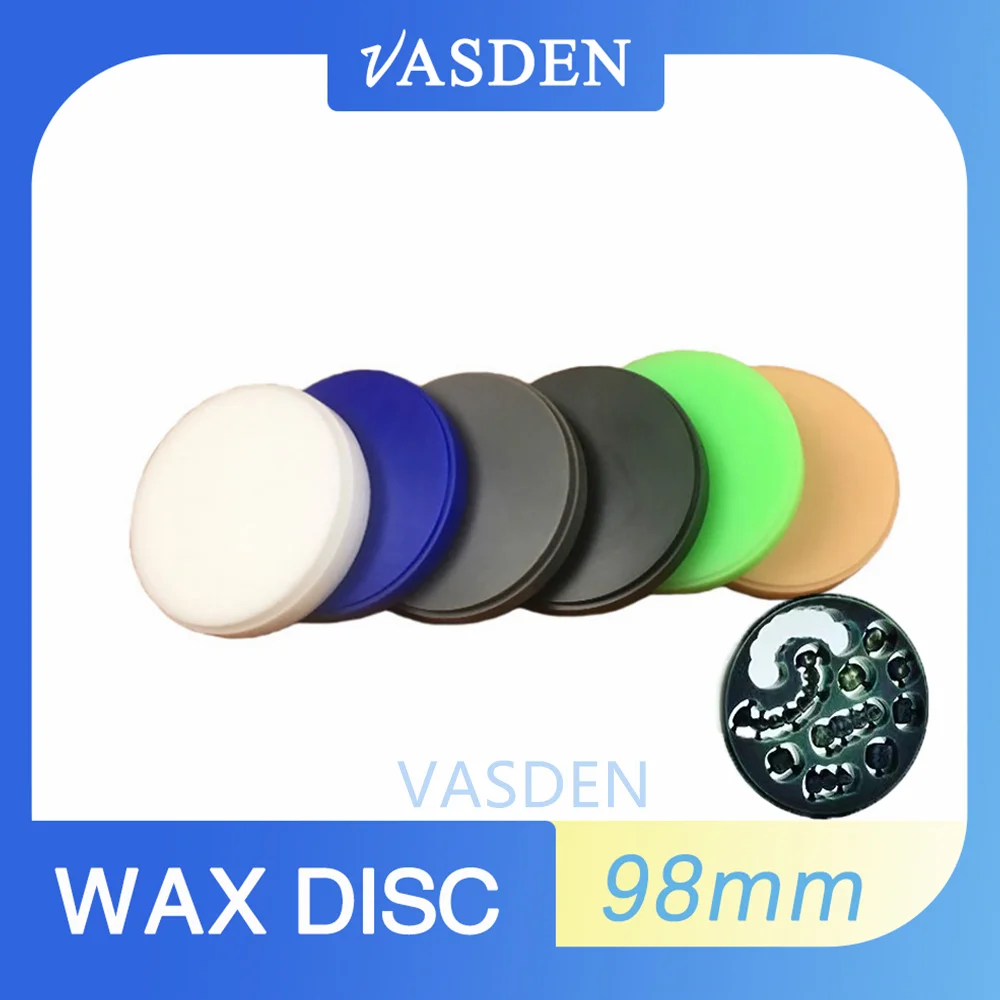 5Pcs Dental Lab Wax Dics Block 98mm For CAD CAM Wax Disk Carving Dental Denture Materials VASDEN