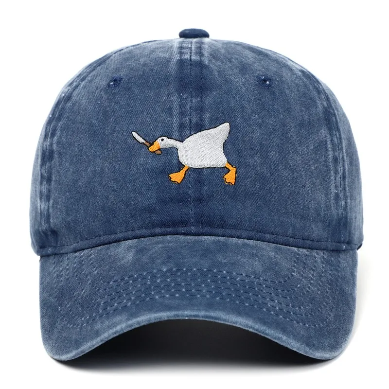 Cartoon Embroidered Funny Dark Humor Cotton Breathable Baseball Cap Casual Streetwear Washed Dad Hat Adjustable for Men Women view 3