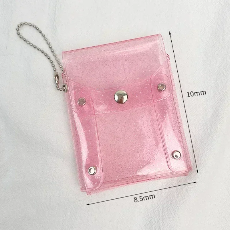 Small Transparent Bag Keychain Coin Purse Pvc Clear Mini Purses Kids Girls Key Lipstick Earphone Coin Storage Bags Wallet Pouch