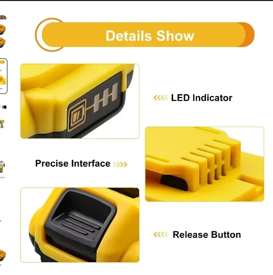 18000mAh 20V  for Dewalt 18V 20V power Tools rechargeable electric tool Accessories Lithium batteries Replace DCB200 DCB184