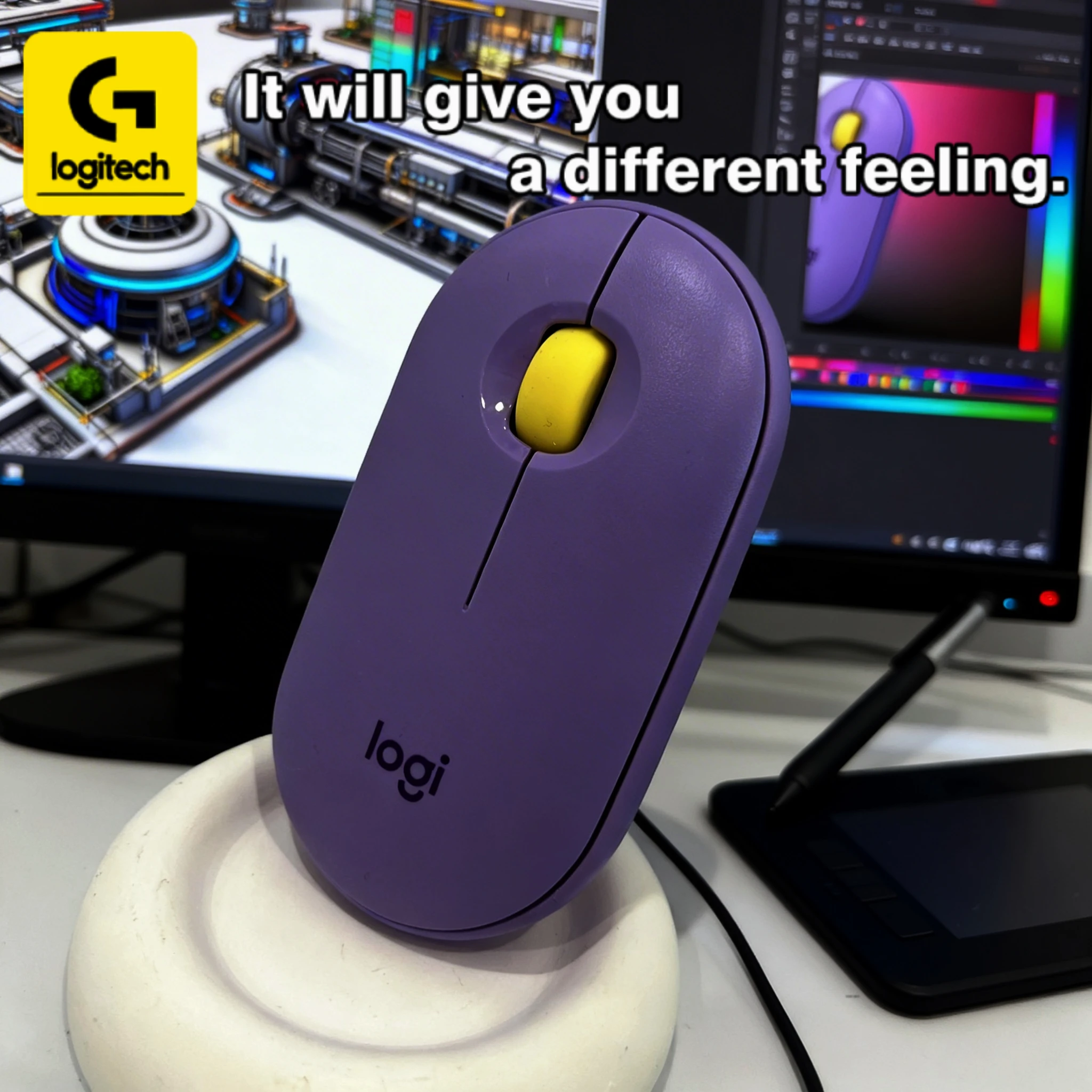 

The stylish and adorable Pebble M350/M750 features silent dual-mode operation, is compatible with laptops, and makes office work