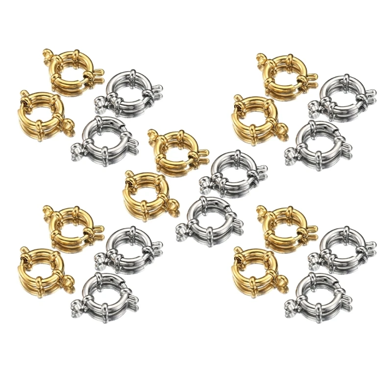 

10pcs Portable Chain Clasps with Open Jump Rings Connectors for Jewelry Crafts