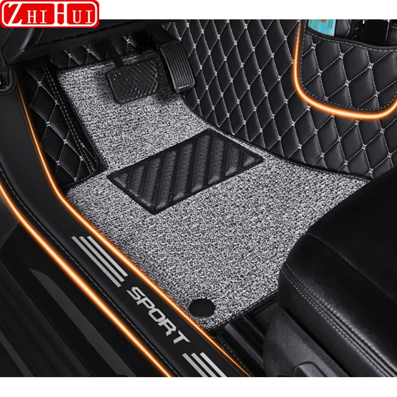 

Car Styling Floor Mats Double Layer PU Leather Foot Pads Interior Floorliner For Chery Exeed TXL 2020-2022 2023 Auto Accessories