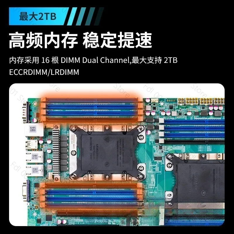 Dual Socket Server Motherboard LGA3647 4 GPU Slots X11DPG-QT