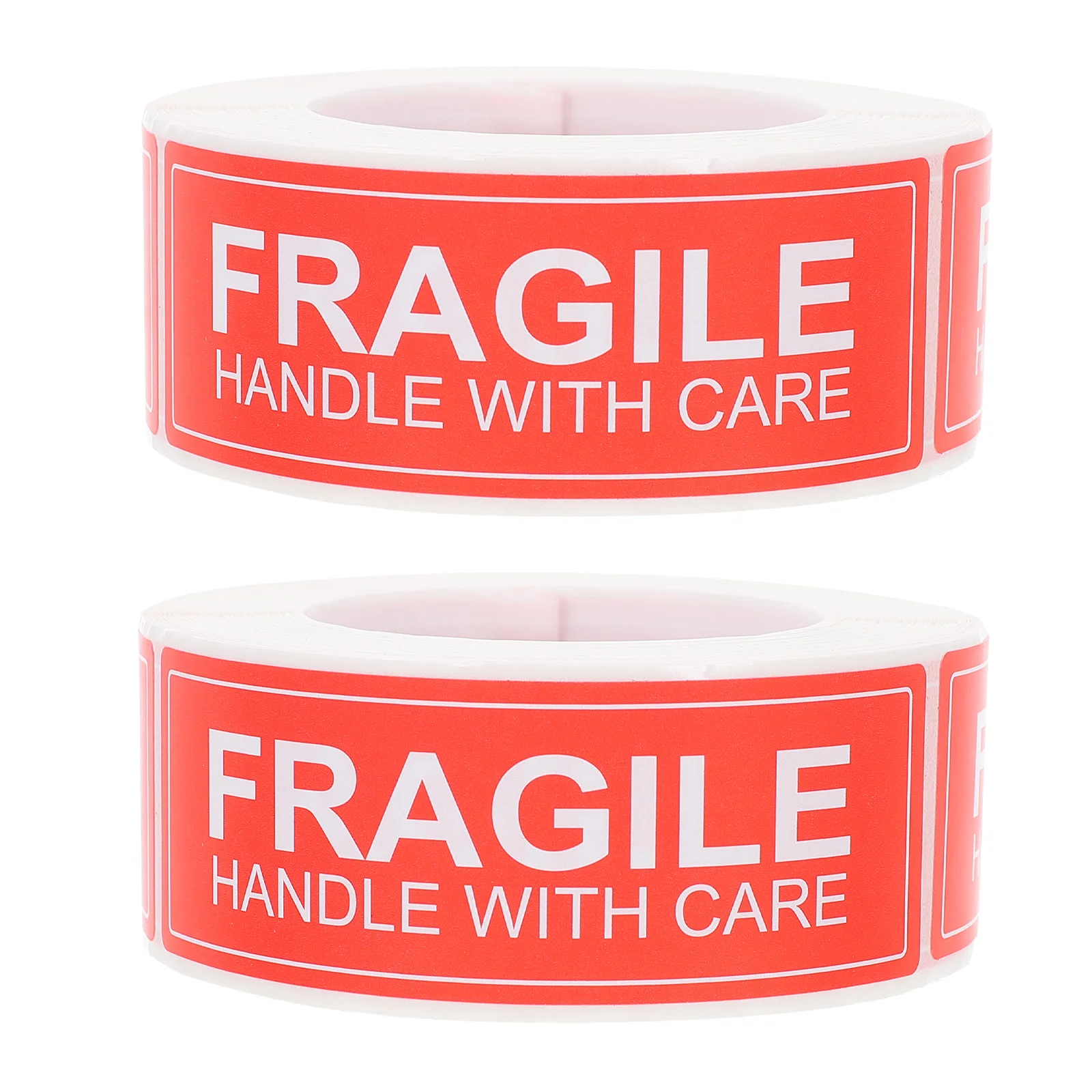 

2 Rolls Fragile Warning Stickers Handle With Care Shipping Label Packing Caution Adhesive Sticker Boxes Bags Glass Plastic Metal