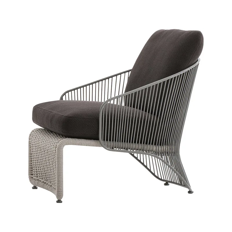 

Italian light luxury, aluminum alloy rattan chair, villa hotel garden, casual sofa chair