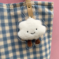 Cute Plush White Cloud Pendant Keychain Girl Bag Accessories Kawaii Pendant Doll Couple Key Ring