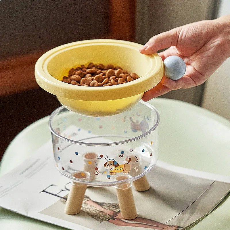 Elevated Cat Dog Bowl Stand Anti-Spill Anti-Slip Stainless Steel No Black Chin Pet Food Dish