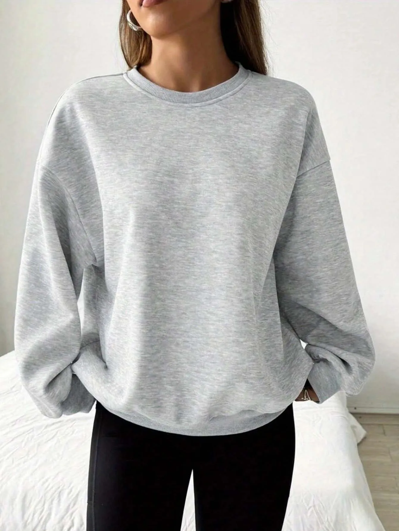 Women's casual home wear spring-autumn round-neck pullover, for commuting, comfortable and versatile