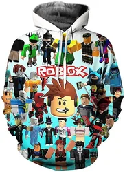 ROBLOX Digital Printing Hooded Sweater Hooded Pullover Couple Fashion Sweater Trendy Men Birthday Gift for Girls Kids Boys