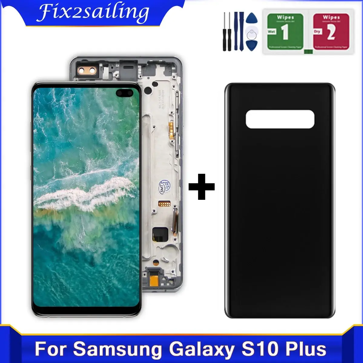 TFT For Samsung S10 Plus S10+ G975 G975F SM-G975U SM-G975W LCD Display Touch Screen Digitizer Repair Parts With Frame