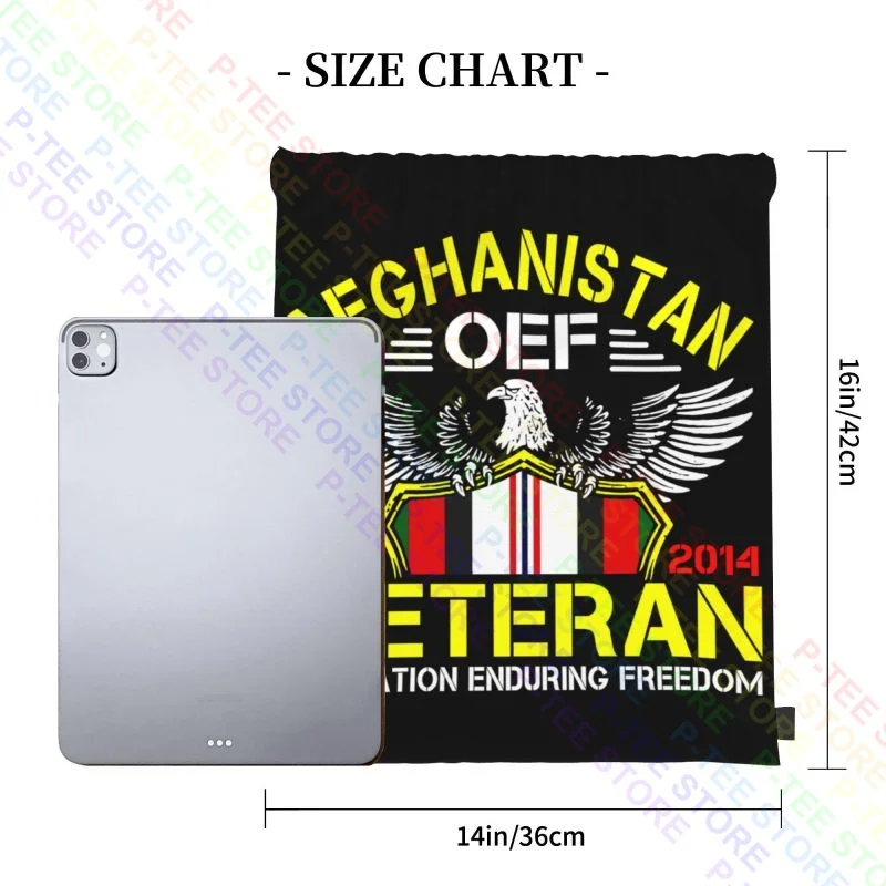 Afghanistan Oef Veteran Operation Enduring Freedom 2001 2014 Eagle Drawstring Bags Gym Bag Portable Multi-function