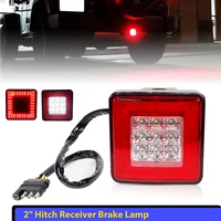 Luz trasera/freno de coche con camión SUV remolque clase 3/4/5 receptor de enganche de remolque de 2 pulgadas lámpara de freno roja, lámpara trasera, luz inversa blanca